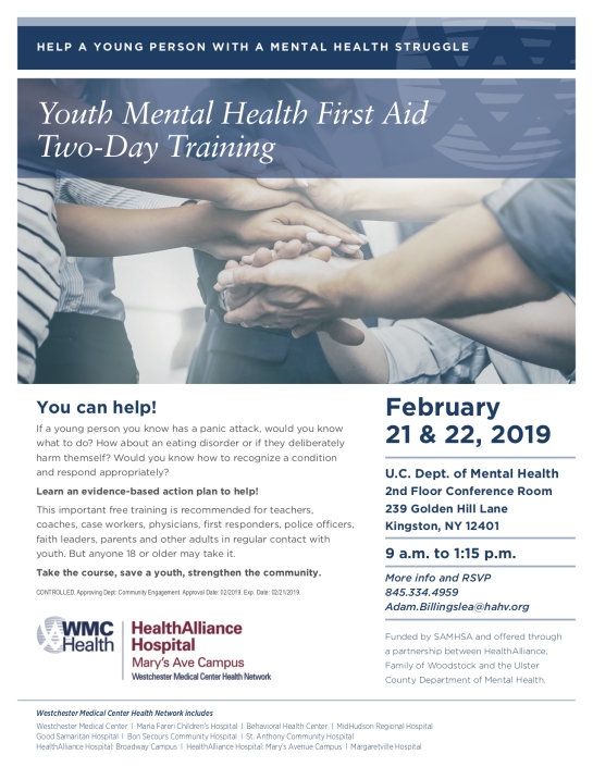 Youth Mental Health First Aid Training Feb 21-22 | Family of Woodstock